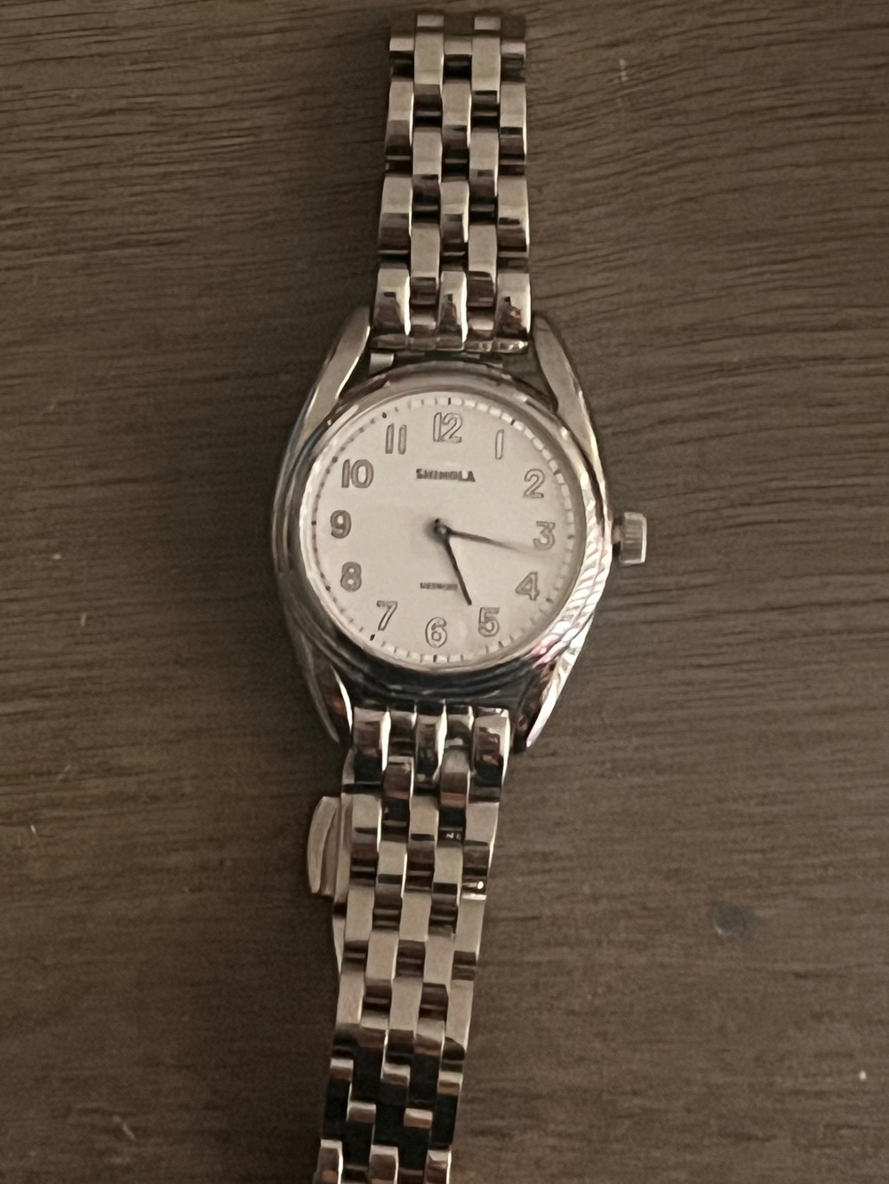 Shinola Silver Bracelet Watch with White Dial
